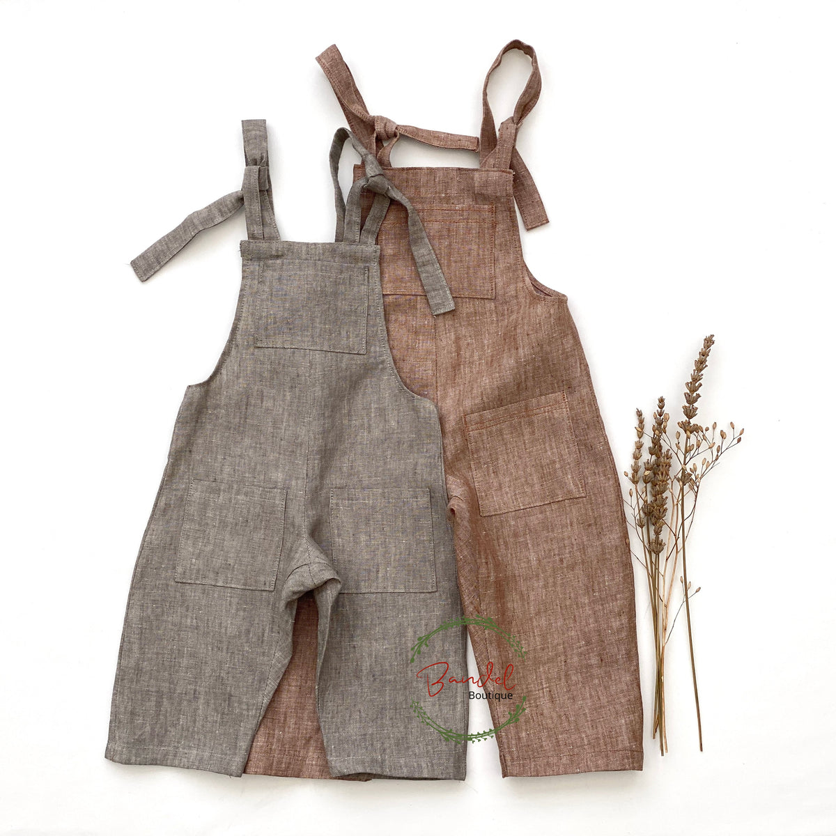 Linen Dungarees- Khaki