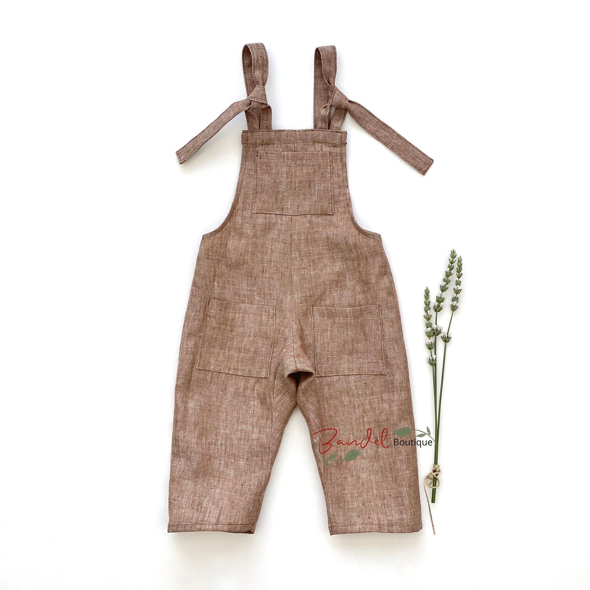 Amsterdam Linen Dungarees - Brown- cacao -Color Options