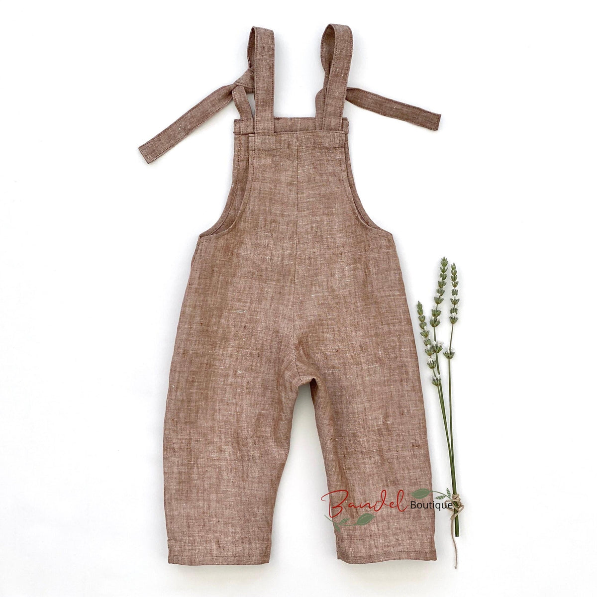 Amsterdam Linen Dungarees - Brown- cacao -Color Options