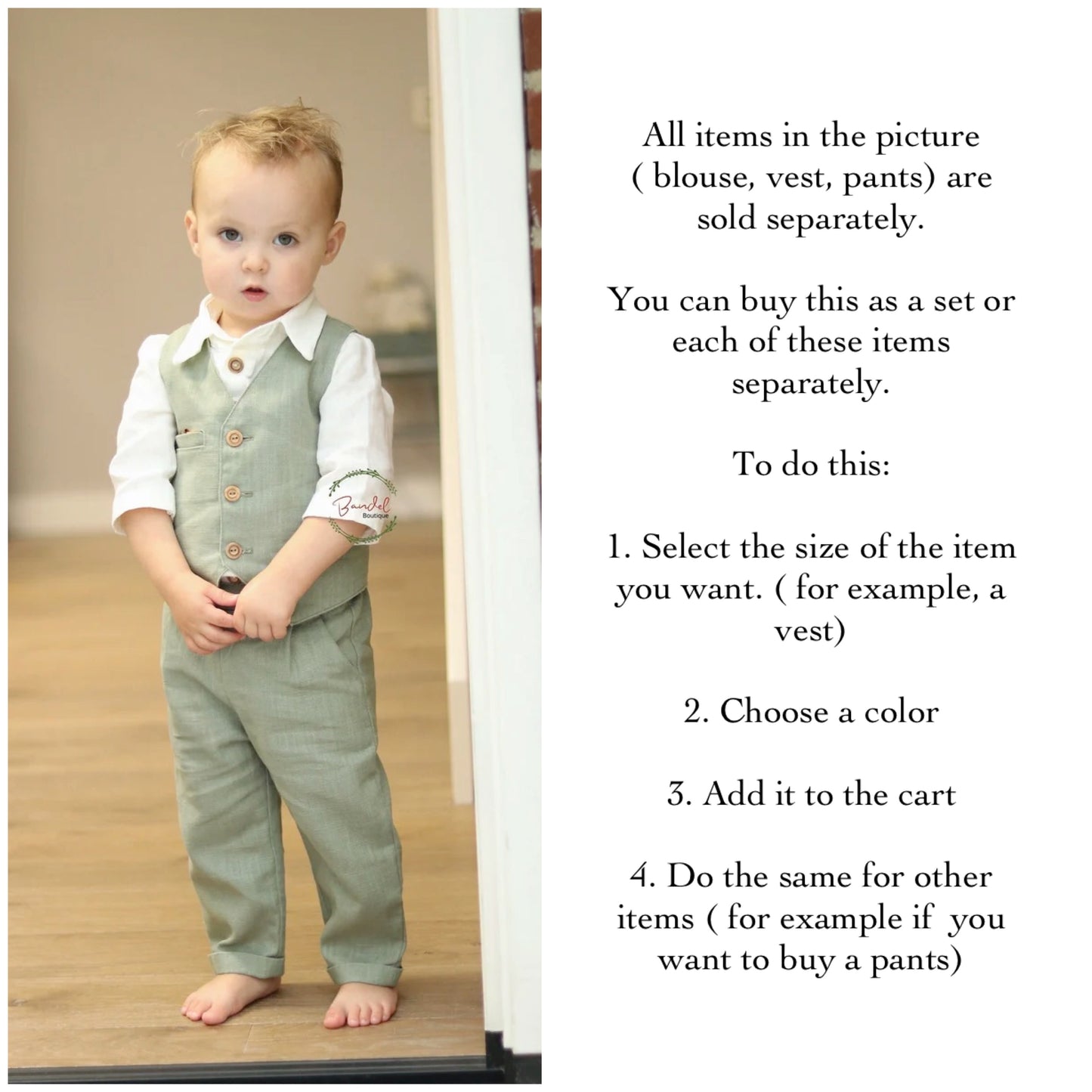 Purchase Separately Page Boy Outfit