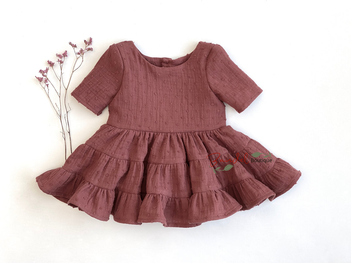 Gathered Tier Skirt Muslin Dress
