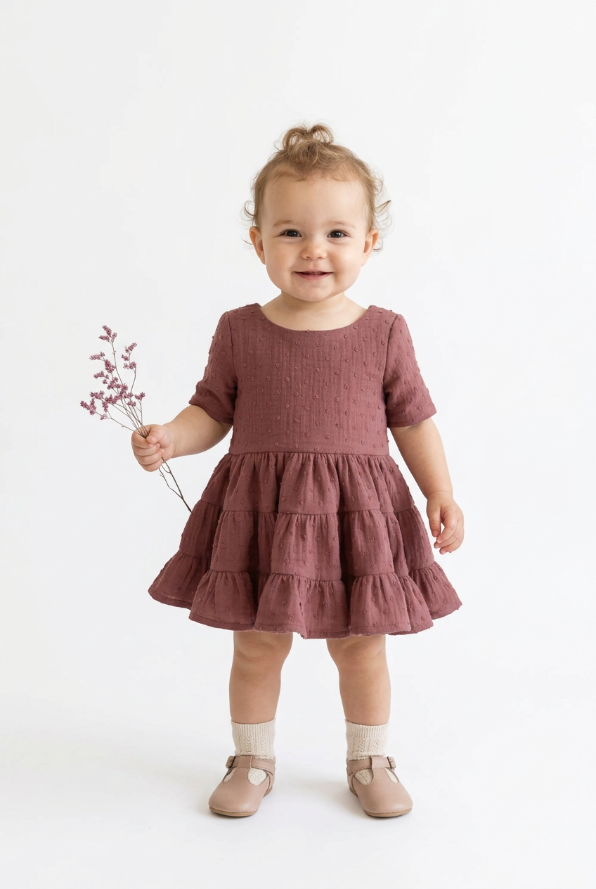 Gathered Tier Skirt Muslin Dress