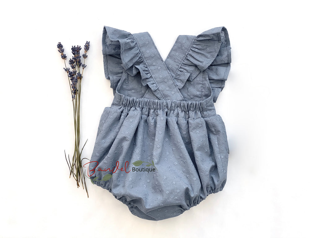 Jade - Embroidery cotton- Dusty- blue