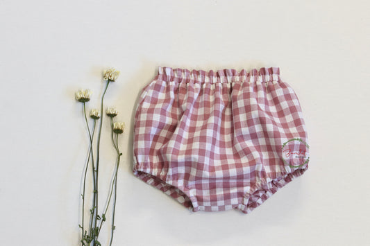 Pink Bloomers Gingham Cotton diaper covers 