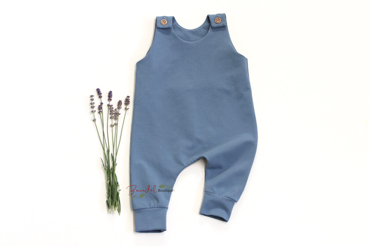 Denim-blue Harem Overalls