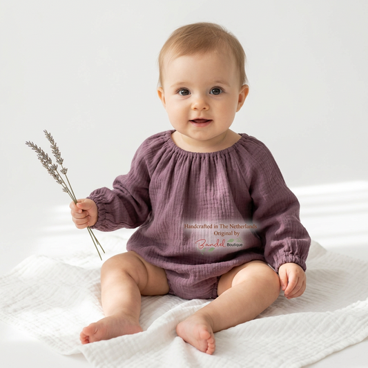Mauve Double Gauze Romper