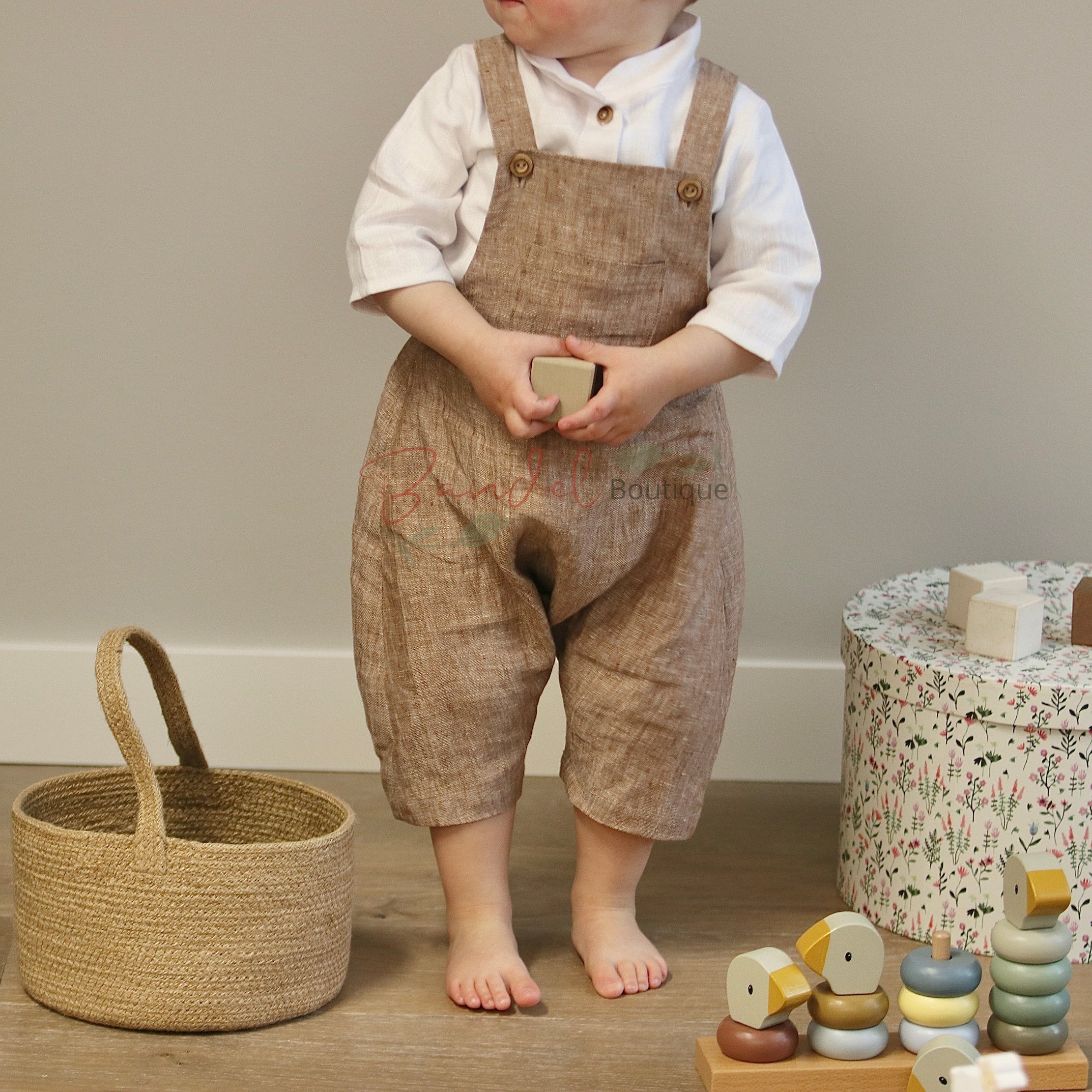 Noah, Linen Harem Romper
