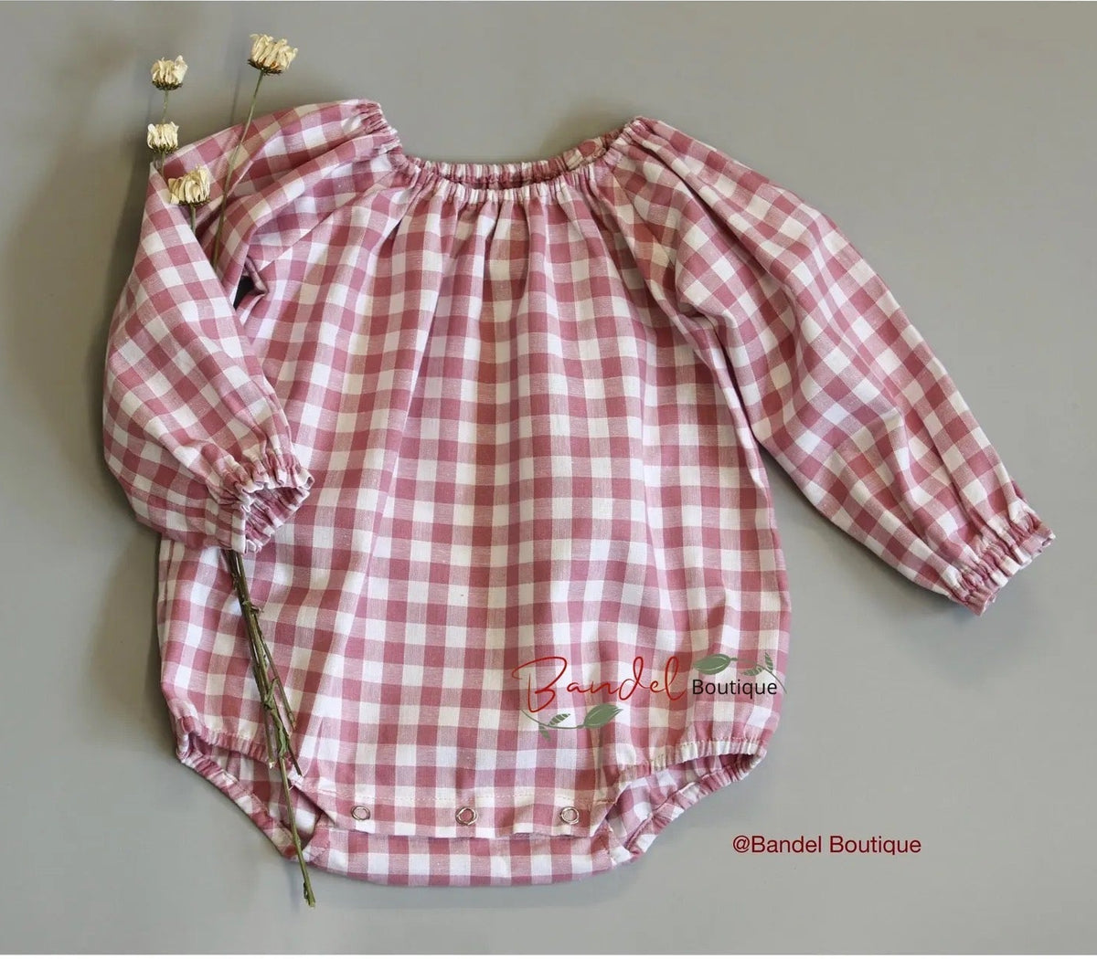 Old- rose Check Romper- Color Options