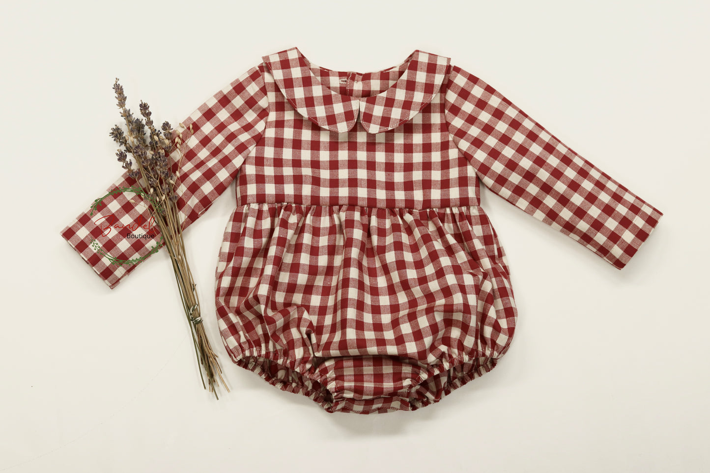 Bordeaux Check Romper