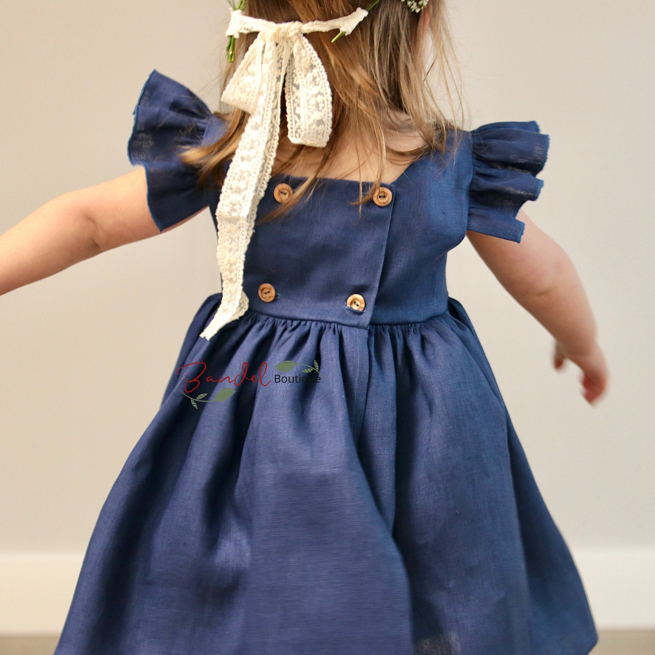 Iris - Royal- blue Linen - Color Options - 0-3 months EU 62 / Eucalyptus Iris - Royal- blue Linen - Color Options - 0-3 months EU 62 / Eucalyptus