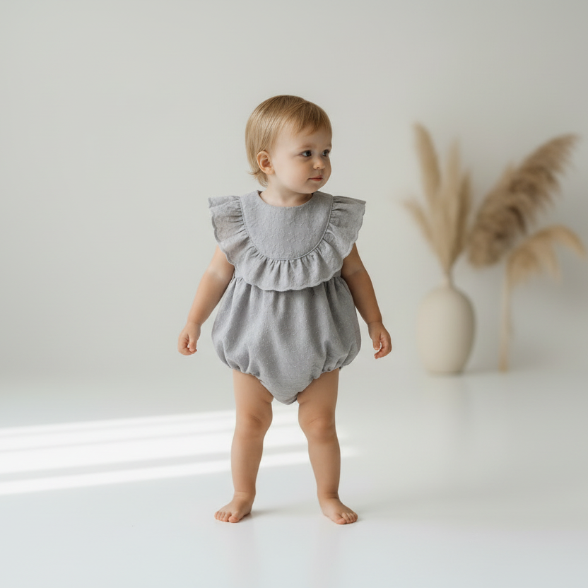 Leila - Light- grey embroidery cotton