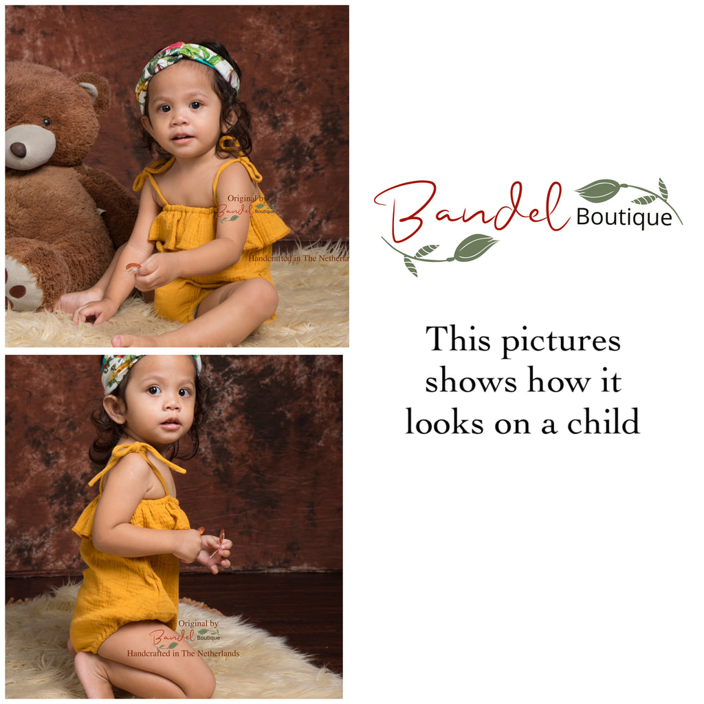 Ocher- yellow muslin playsuit