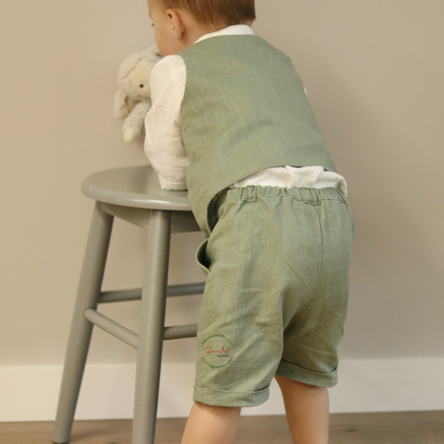 3 Pieces Set Outfit with Vest, Shirt & Shorts