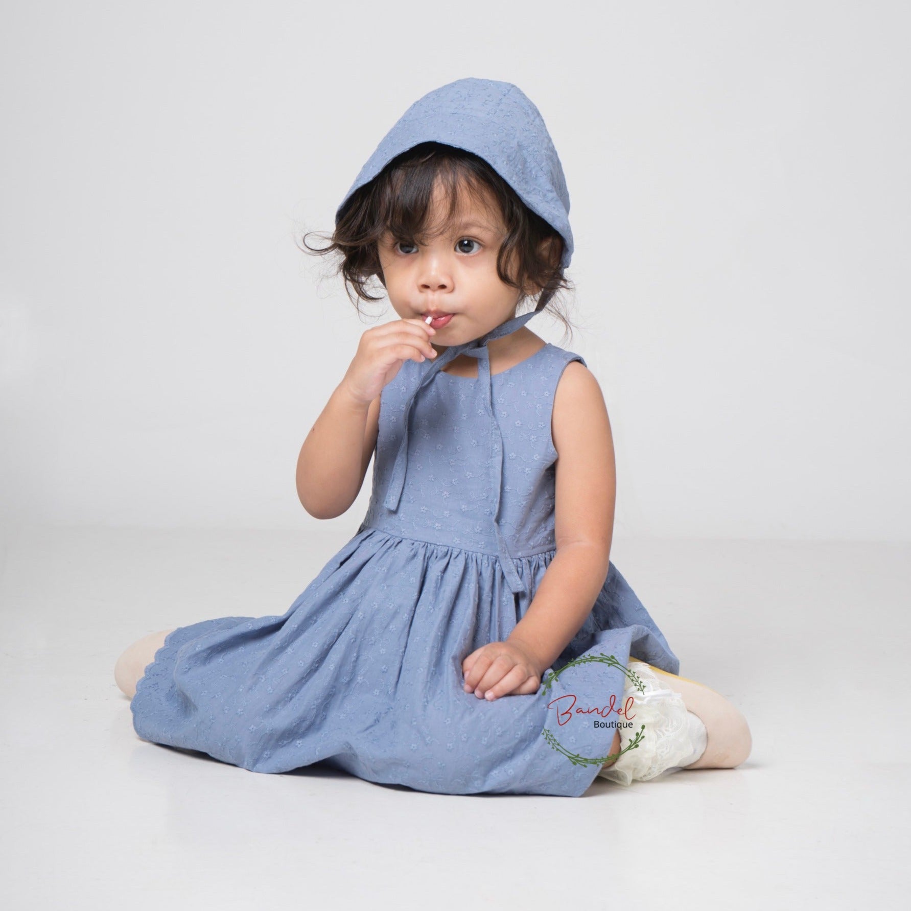 Daya - Dusty- blue Embroidery